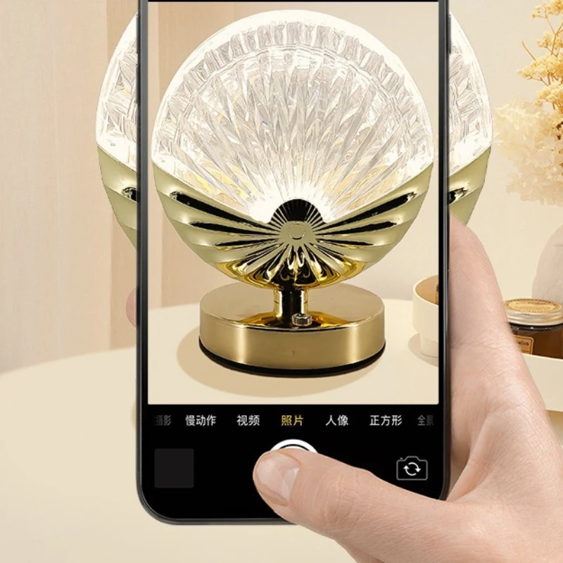 Bonita lámpara de noche de estilo europeo, luces nocturnas decorativas, lámparas de mesa con Interruptor táctil recargable