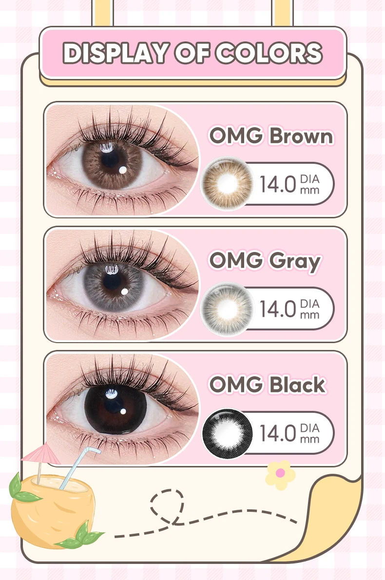 (0,00~-6,00) MAGISTER 16/14,5mm Big Eyes Graduierte Kontaktlinsen mit Dioptrien Braune Kosmetische Schwarze Kontaktlinsen 6 Monate – Detail 8