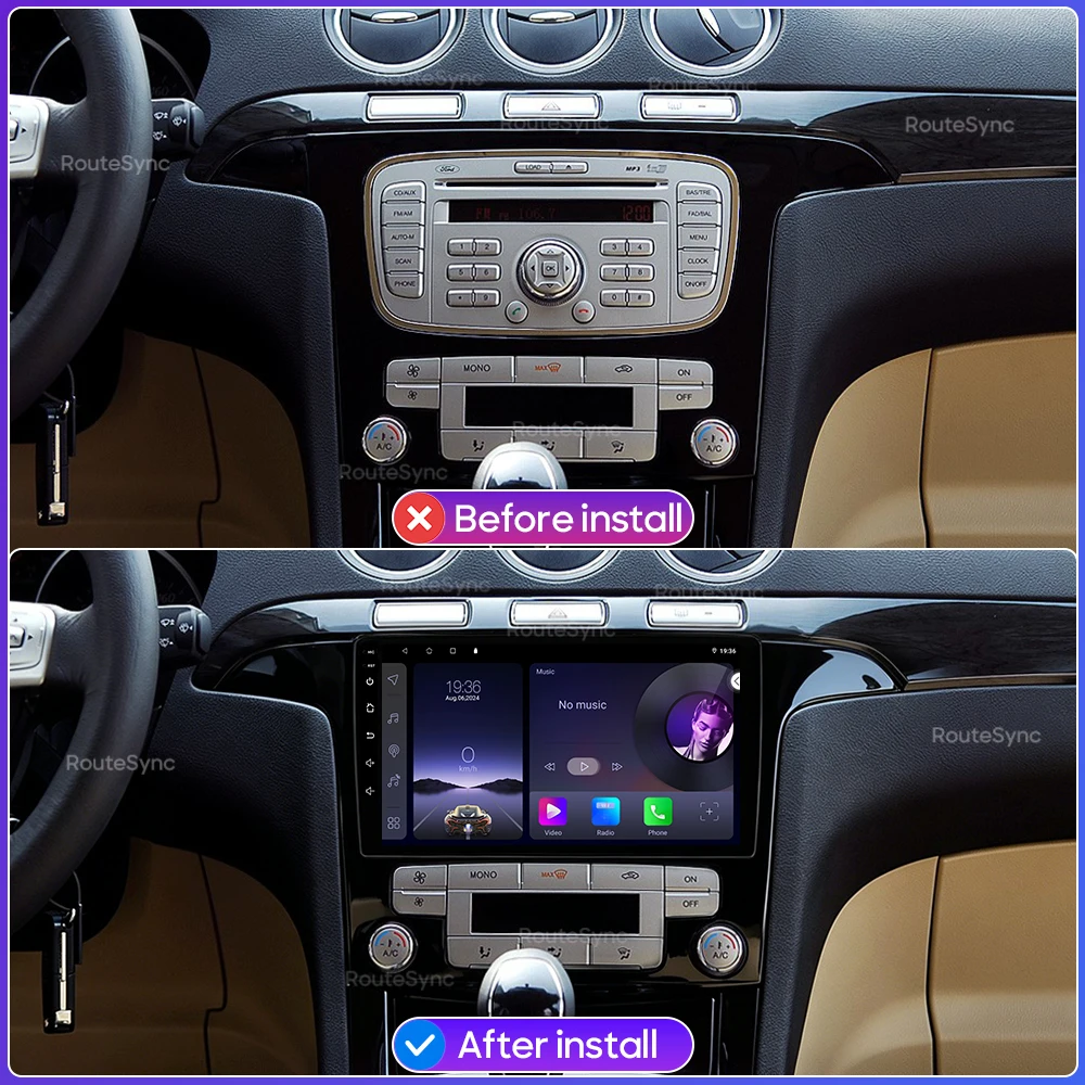 Android 16 For Ford S Max S-MAX 2007 - 2015 Car Multimedia Player Carplay Auto Radio Navigation Video Stereo Head Unit GPS DSP