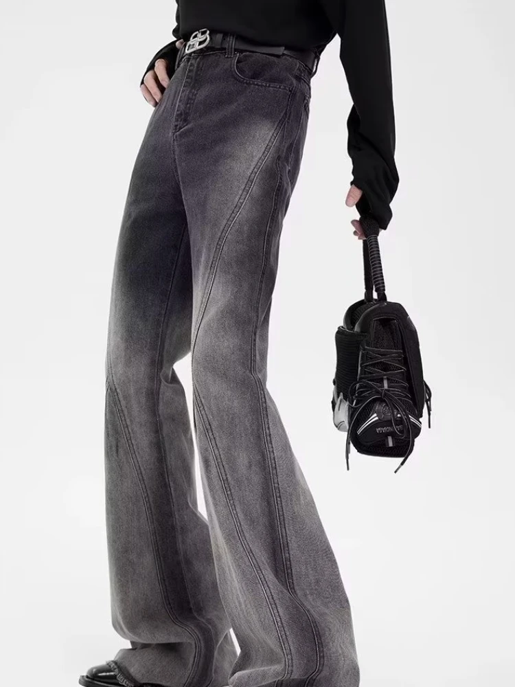 

Джинсы мужские осенние градиентные цвета в стиле пэчворк американские ретро стираные старые джинсовые брюки в стиле панк High Street хип-хоп полная длина