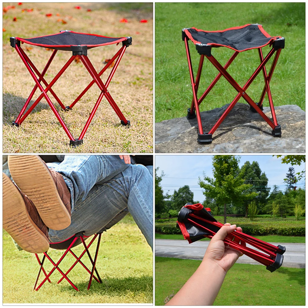 

1Pcs Outdoor Folding Stool Durable Compact Mini Camping Chair Lightweight Portable Fishing Stool Barbecue Seat