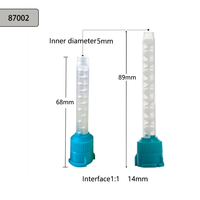 Yellow Dental Impression Mixing Tips, Ponta Intraoral, Borracha De Silicone, Cabeça De Mistura, Tubo De Mistura, Materiais Odontológicos, 1:1