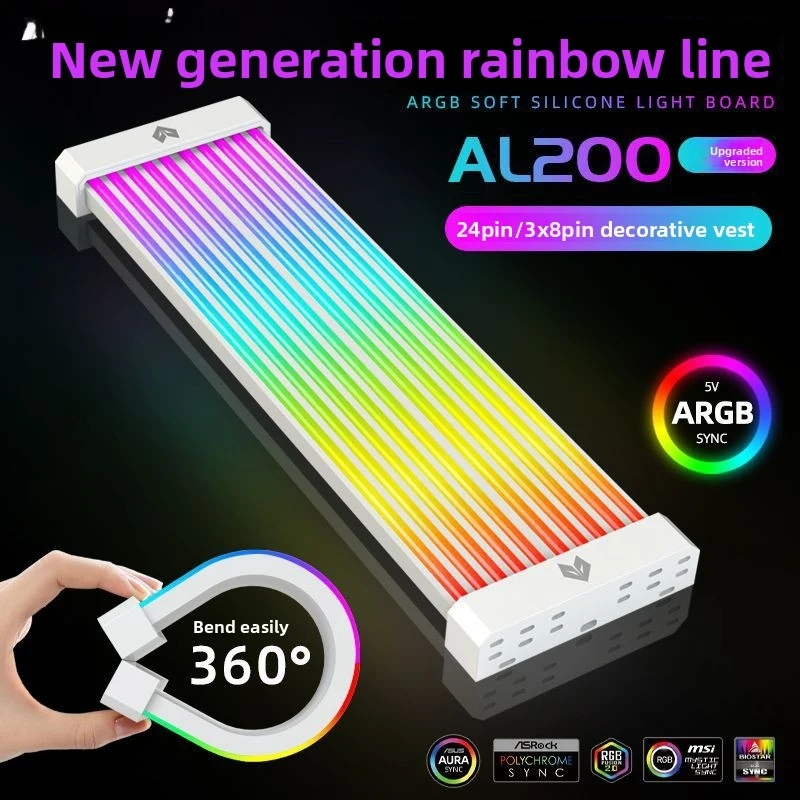 

2026 New ARGB Sync Neon Cable, 24pin PSU Cable For PC Motherboard GPU