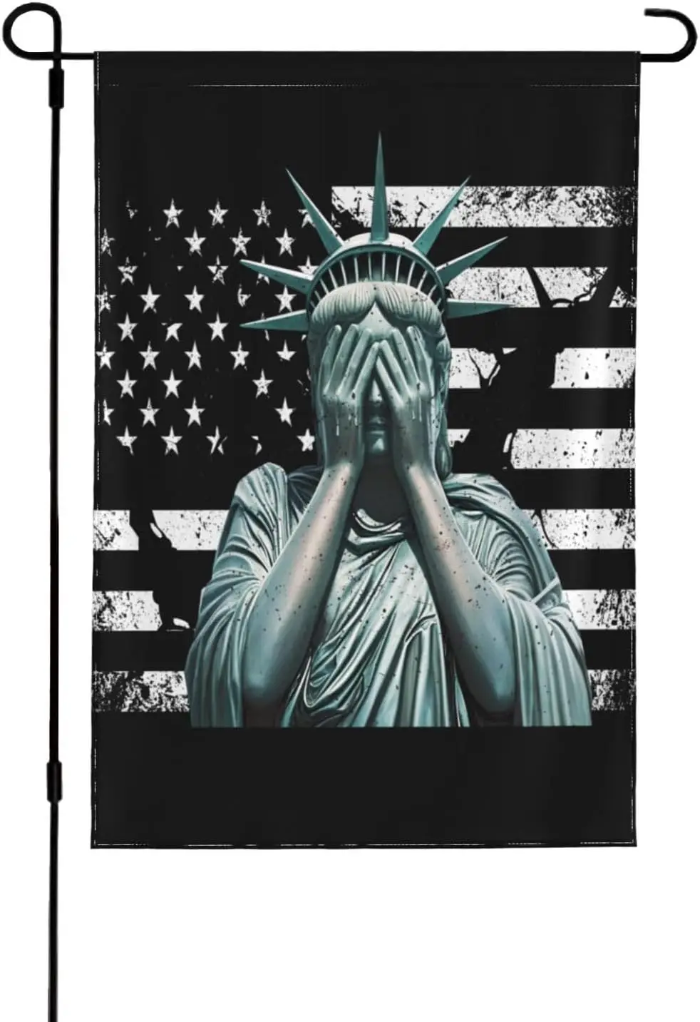 Weeping Statue Of Liberty Anti 4547 Flag 12x18 Yard Sign Double-Side Banner No Flagpole LOI zzo