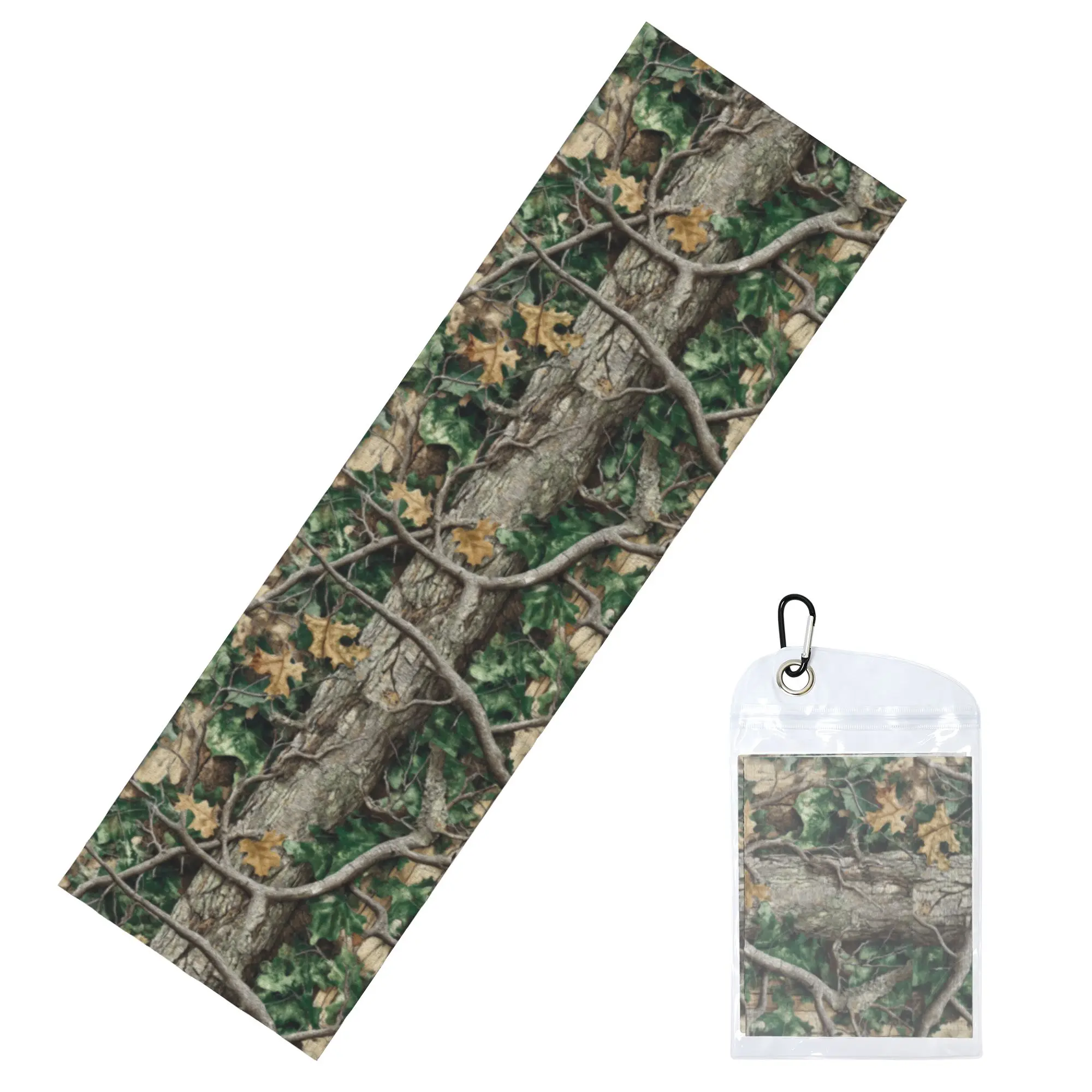 Nature Intertwines With Ivy On Tree Surface Cold Exercise Towel  Camouflage Camo Super Soft Instant Cooling Towel  Beach Towels