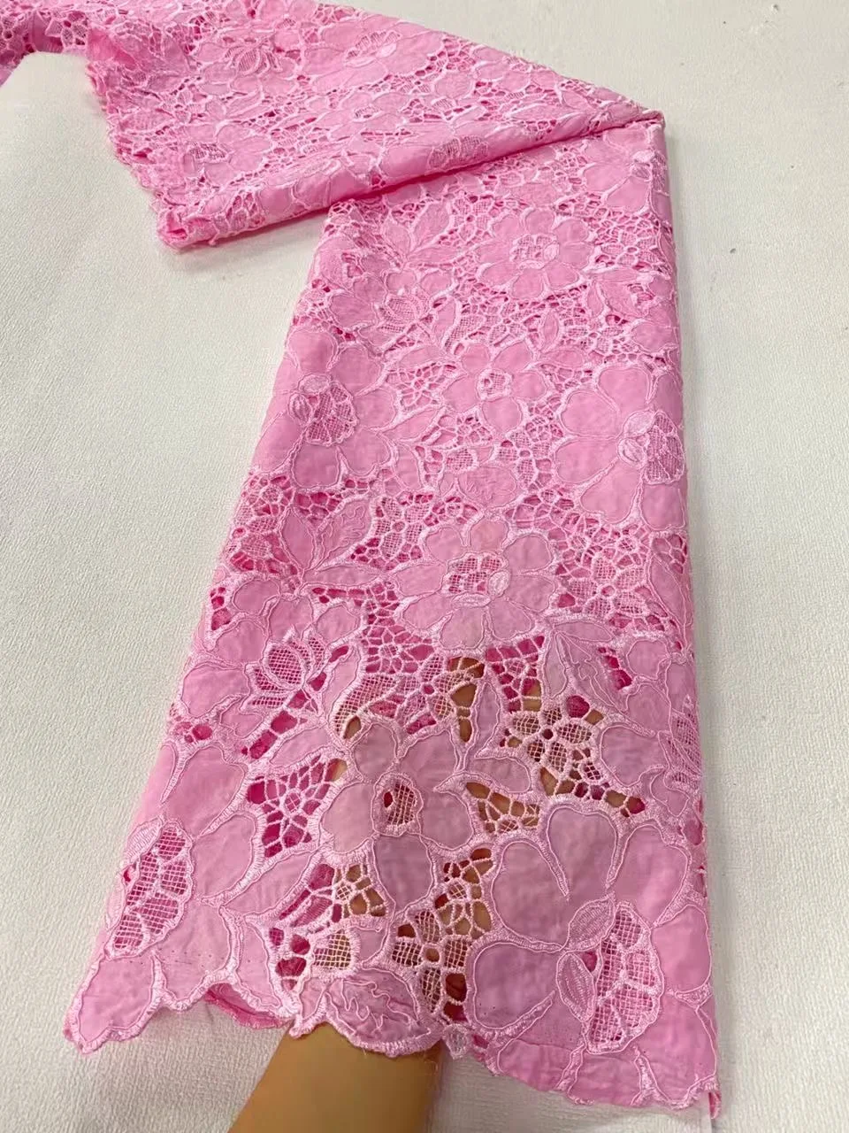 

2025 Высококачественная Африканская нигерийская хлопковая кружевная ткань с блестками и вышивкой, тюль для свадебного платья, шифон JL494 5 ярдов