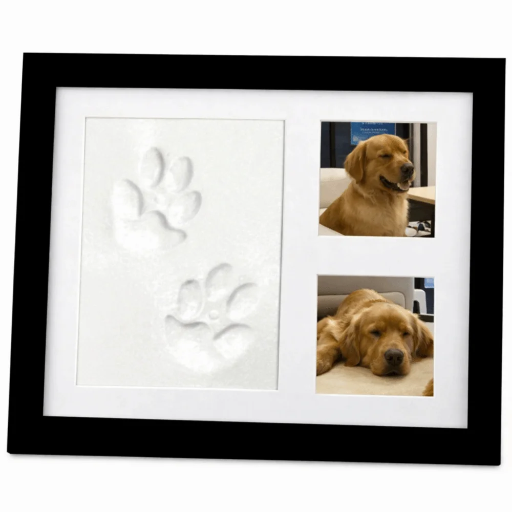 

Imprint Clay Baby Hand and Footprints Kit DIY Keepsake Non-Toxic Paint Photo Frame Horizontal Frame Wooden Frame
