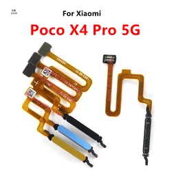 For Xiaomi Poco X4 Pro 5G 2201116PG Power Button Fingerprint Sensor Flex Cable Repair Parts
