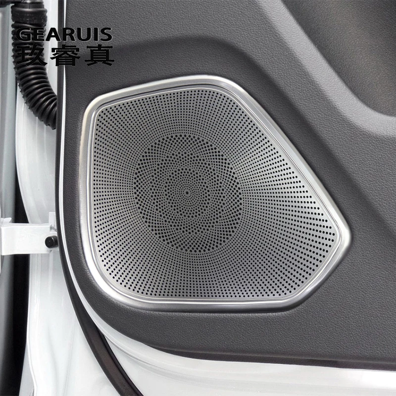 

For Audi Q3 2013-2018 Car Door Panel Loudspeaker decoration Stereo Audio Speaker Covers Trim Frame Stickers Styling Accessories