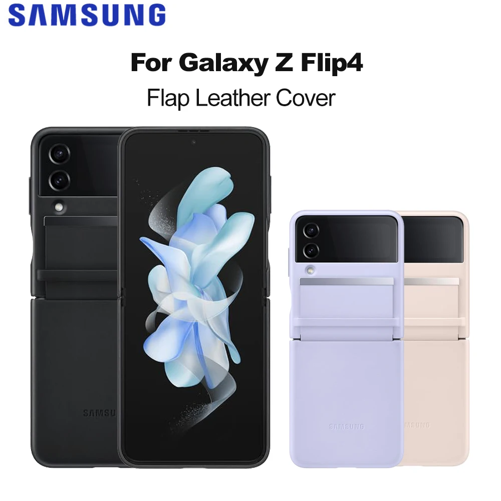 

Оригинальный кожаный чехол с клапаном Samsung EF-VF721 для Galaxy Z Flip4, защитный чехол из натуральной кожи, противоударный