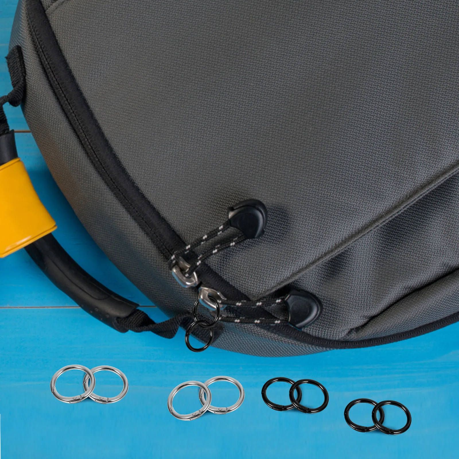 

20pcs Spring O Snap Clips Keyring Clasps Binder Rings Carabiner Key Chain Bulk Zinc Alloy Round Buckles For Diy Crafts Purse