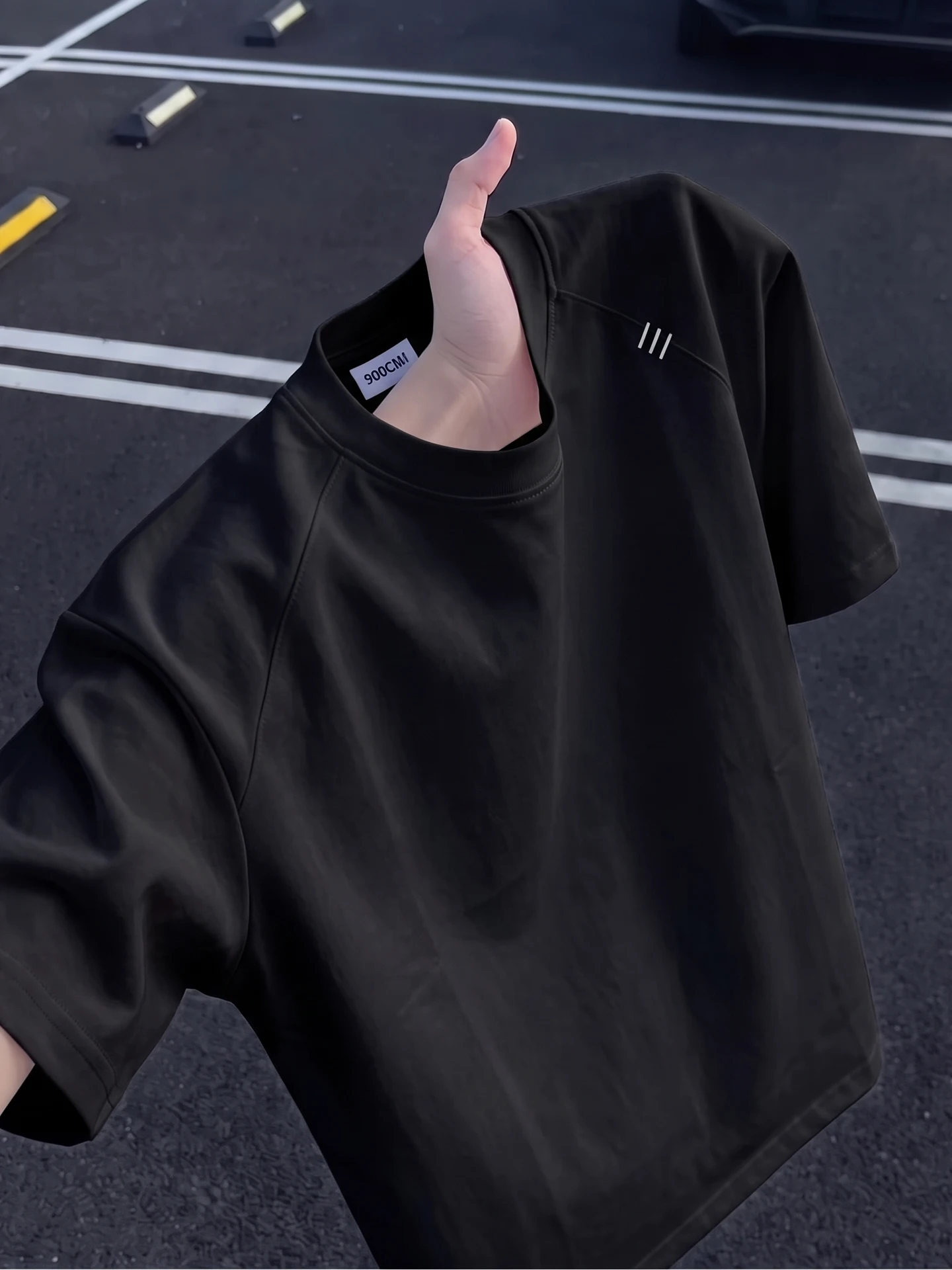 White Deconstructed Embroidered Quick Dry Short Sleeve Men's T-Shirt Thin Small Collar Casual Versatile Half Sleeve Top