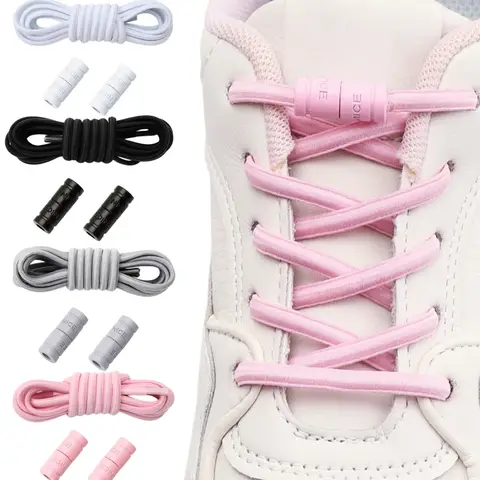 no tie shoelaces Elastic Laces Sneakers 3pairs/5pairs set Capsule lock Round shoelace Unisex Shoe Accessories