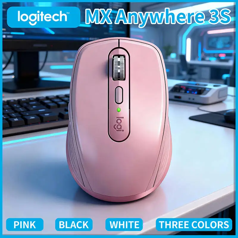

Logitech MX Anywhere 3S Ergonomic Mouse - 8K DPI, Hyper-Scroll, Silent Click, Multi-OS Compatibility for Travel