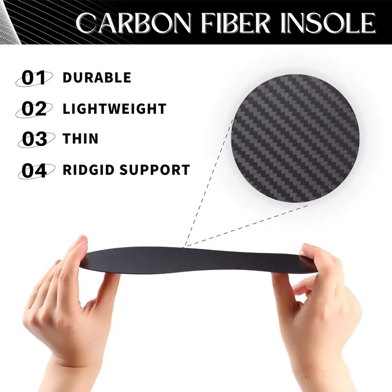 1.2mm Carbon Fiber Insole and Shock-absorbing Insole, Foot Fractures, Hallux Rigidus and Limitus, Rigid Shoe Insert for Sports