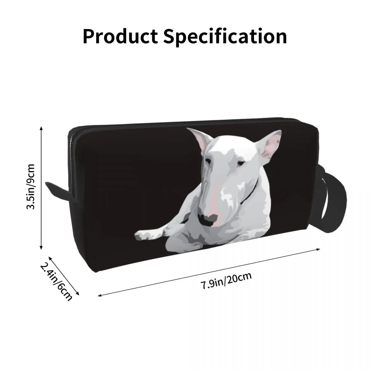 Estuche de lápices Bull Terrier inglés para niño y niña, caja de bolígrafos escolares, bolsa de lápices, suministros de papelería, bolsa organizadora de cosméticos para mujer