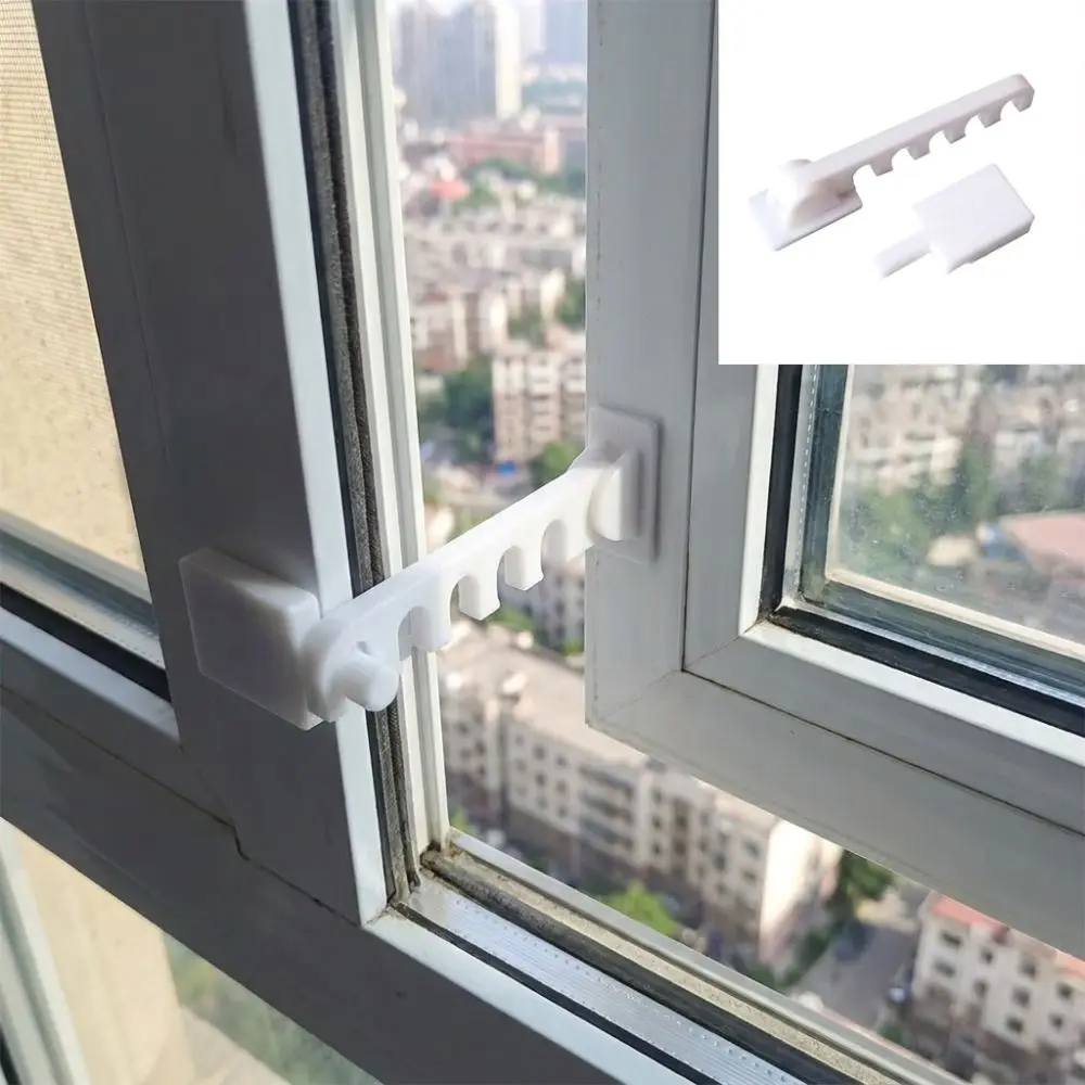 5 Gears Door Window Windproof Hooks Anti-Collision 3D Printed Window Restrictor Lock Plastic No-Drill Window Opening Limiter