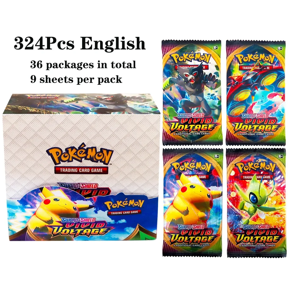 324 stks Pokemon TCG: Sword & Shield-Fusion Strike Booster Display Box (36 Packs) Board Game Card DESTINED RIVALS Stellar Crown