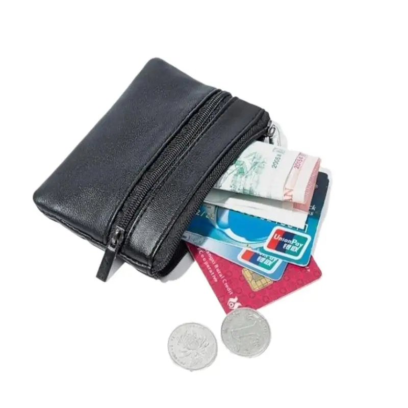 Münzbörse für Damen und Herren, kleine Geldbörse, Portemonnaie, Geldbeutel mit Reißverschluss, Kinder-Mini-Geldbörsen, Leder-Schlüsselhalter – Detail 7
