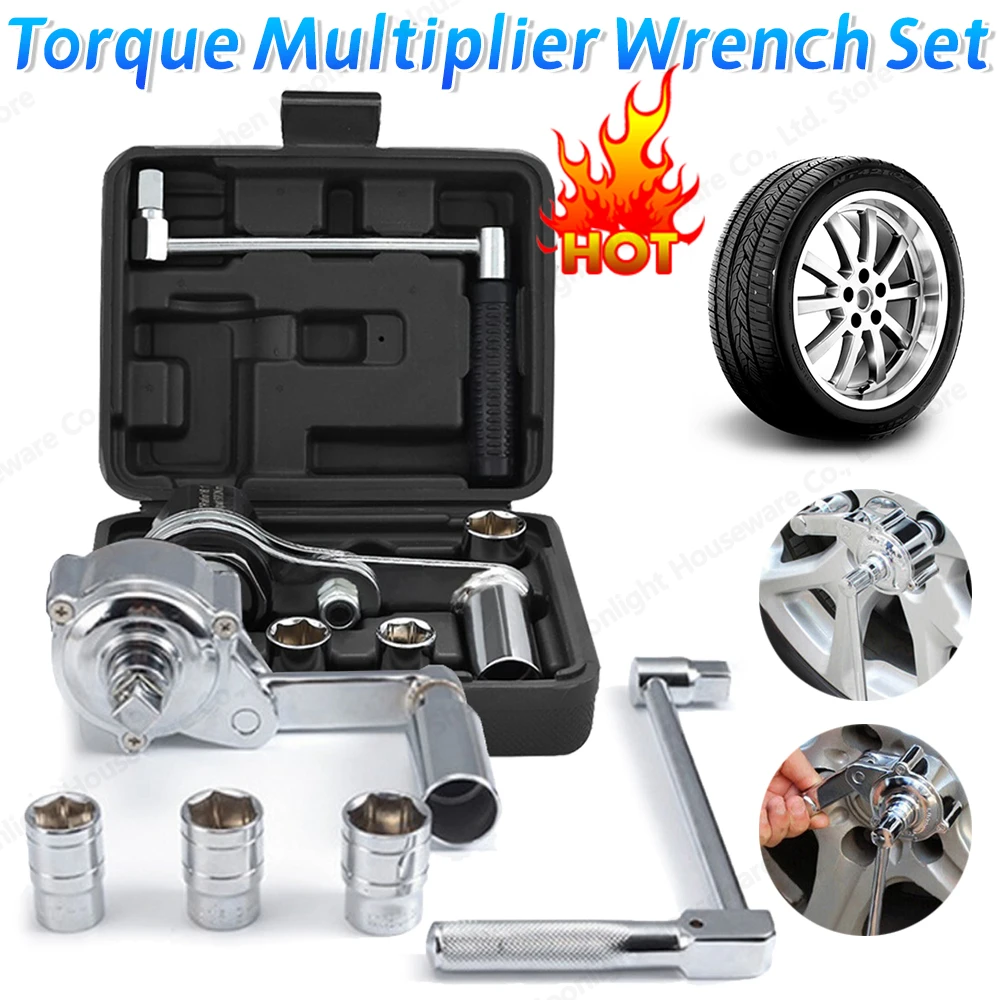 

Lug Nut Remover with 17mm/19mm/21mm Sockets Car Tire Disassembly Labor-Saving Force Wrench Tire Disassembly Labor Saving Wrench
