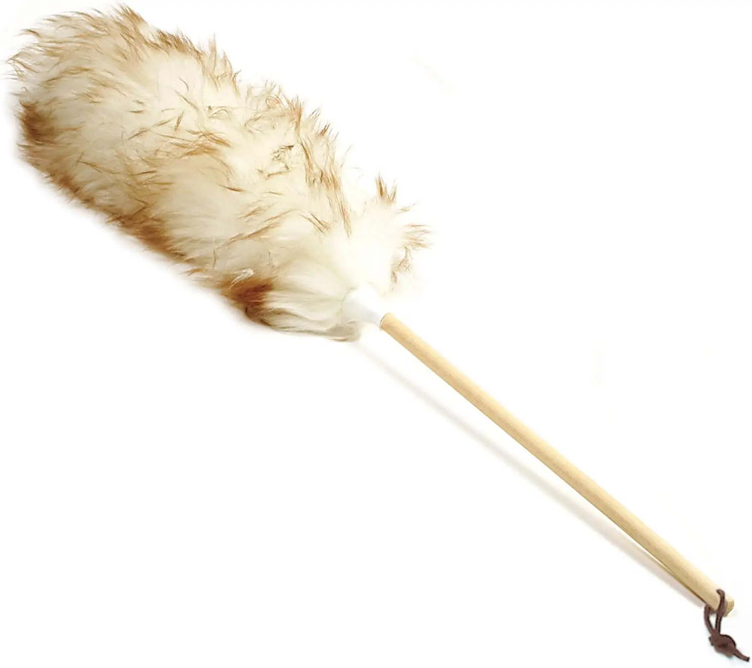 

24-дюймовая щетка для уборки пыли из овечьей шерсти с деревянной ручкой, для бережной уборки дома