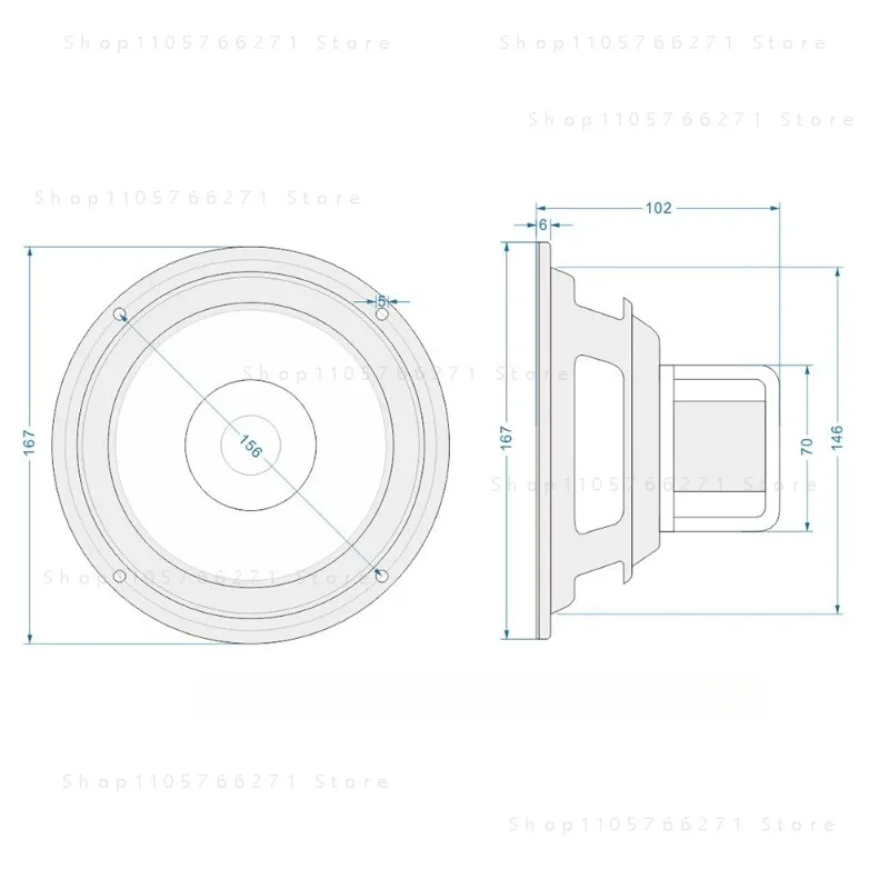 6.5 Inch Alnico Full Range Speaker Driver HiFi Audio DIY Loudspeaker 1pcs