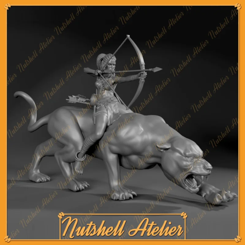 1/24 72mm High Cartoon Resin Figure Model Kit Amazon Female Archer Unpainted and Unassembled Free Shipping