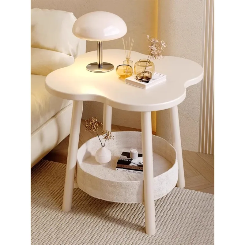 

Bedside table cream minimalist modern bedroom bedside small household mini bedside cabinet mobile storage rack