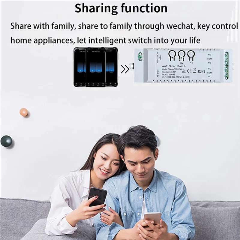

AAAEL-2X 2CH Wi-Fi умный переключатель DIY таймер Ewelink 85-265 В 2,4G Wi-Fi + RF433 + BT модуль домашней автоматизации для Alexa Google Home IFTT