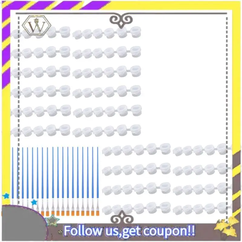 

AU33-20 полоски, 120 горшков, пустые горшки для краски, полоски, мини-прозрачные контейнеры для хранения и 20 шт. кисти для рисования, художественные ремесла