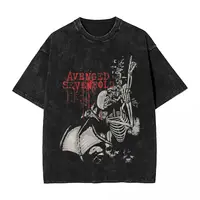 Avenged-camisetas Sevenfold para hombre y mujer, Camisa de algodón 100% lavado, de gran tamaño, Vintage, ropa de calle estampada