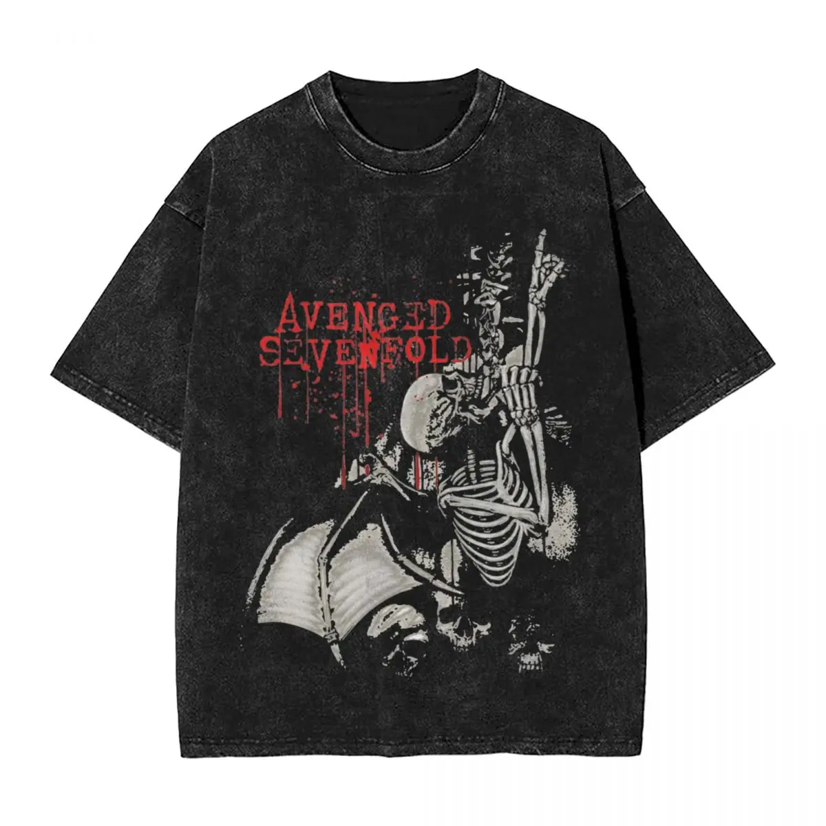 Avenged Sevenfold T Shirts Hip Hop Washed 100% Cotton Oversize T-Shirt Vintage Men Women Tops Streetwear Printed Tee Shirt