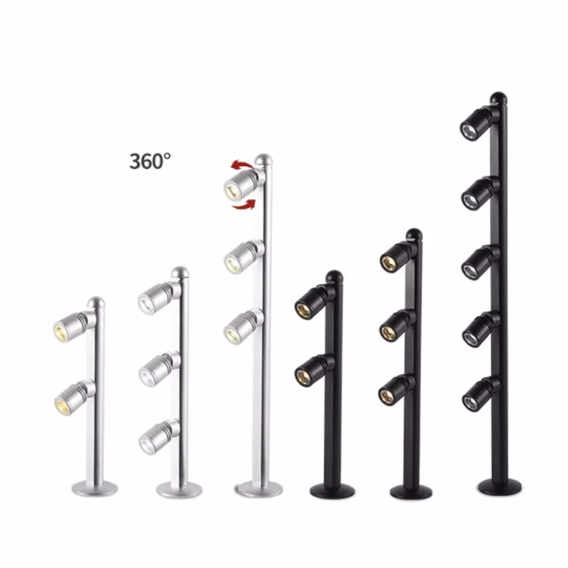 Spotlight Led Cabinet Counter Light Jewelry Wine Long Pole Small Display Cabinet Light 2W/3W Vertical Pole Work Lamp