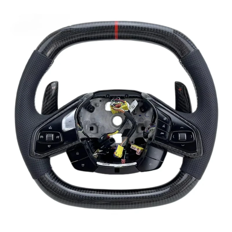 

ECR high-quality custom-heated car steering wheel, suitable for 2020-2024 C8 carbon fiber steering wheel