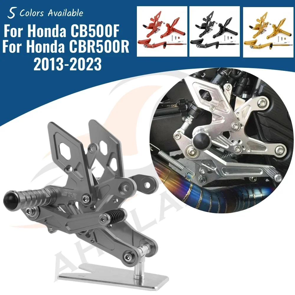 

Motorcycle Adjustable Rearset For Honda CBR500R/CB500F 2013-2023 Foot Peg Rear Footrest Footpeg Motorbike Aluminum Pedal