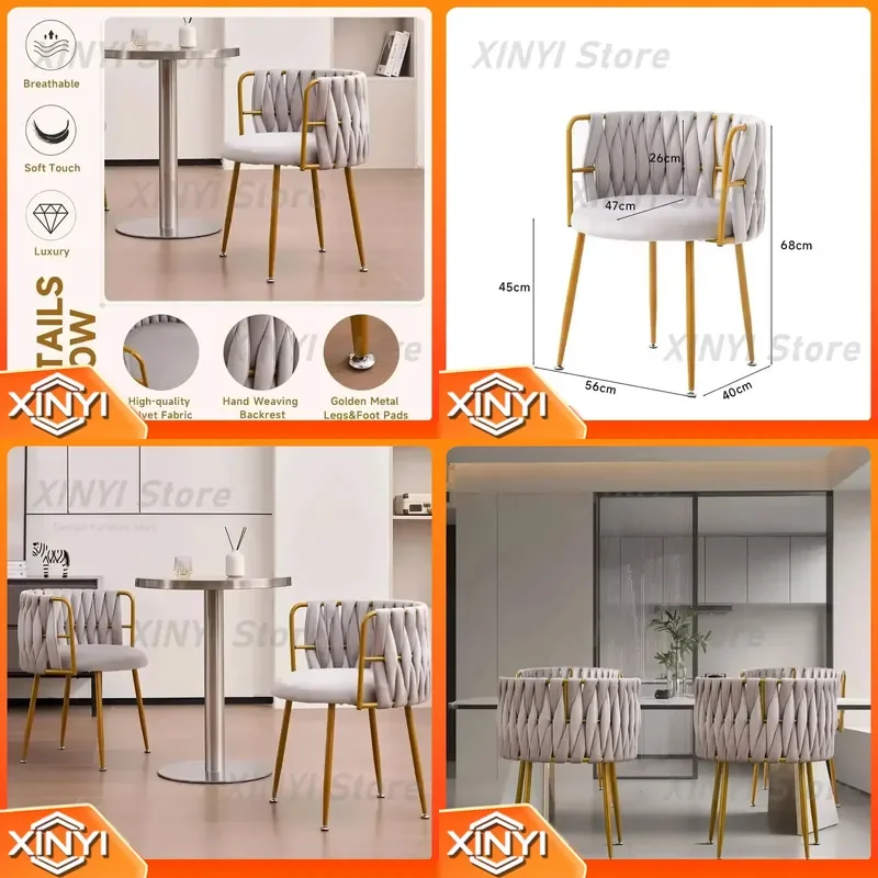Formwell Velvet Dining Chairs 2 Set for Upholstered Kitchen Chairs with Curved Backrest Gold Metal Legs and Adjustable Foot