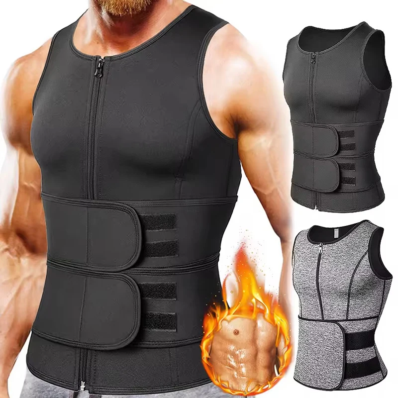 Camisas térmicas de entrenamiento para hombre, ropa moldeadora de neopreno, chaleco de Sauna, moldeador de cuerpo, chaqueta para perder peso, Top deportivo, corsé entrenador de cintura adelgazante
