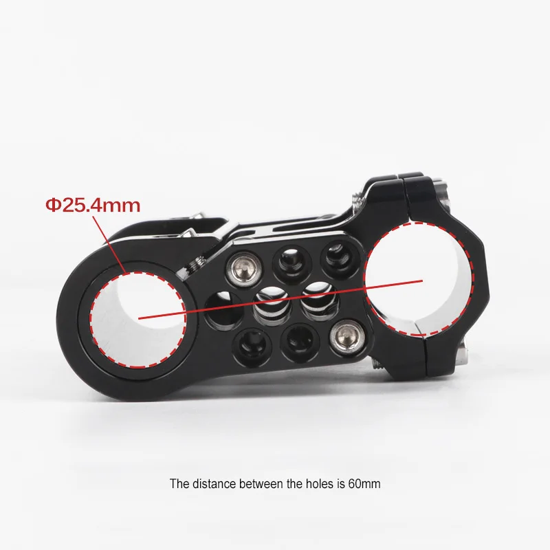 HASSNS Verstellbarer Doppelfahrradvorbau aus Aluminiumlegierung für Dahon Faltrad 412/SP8, Schwarz/Rot/Silber/Gold, Lenkermod – Detail 3