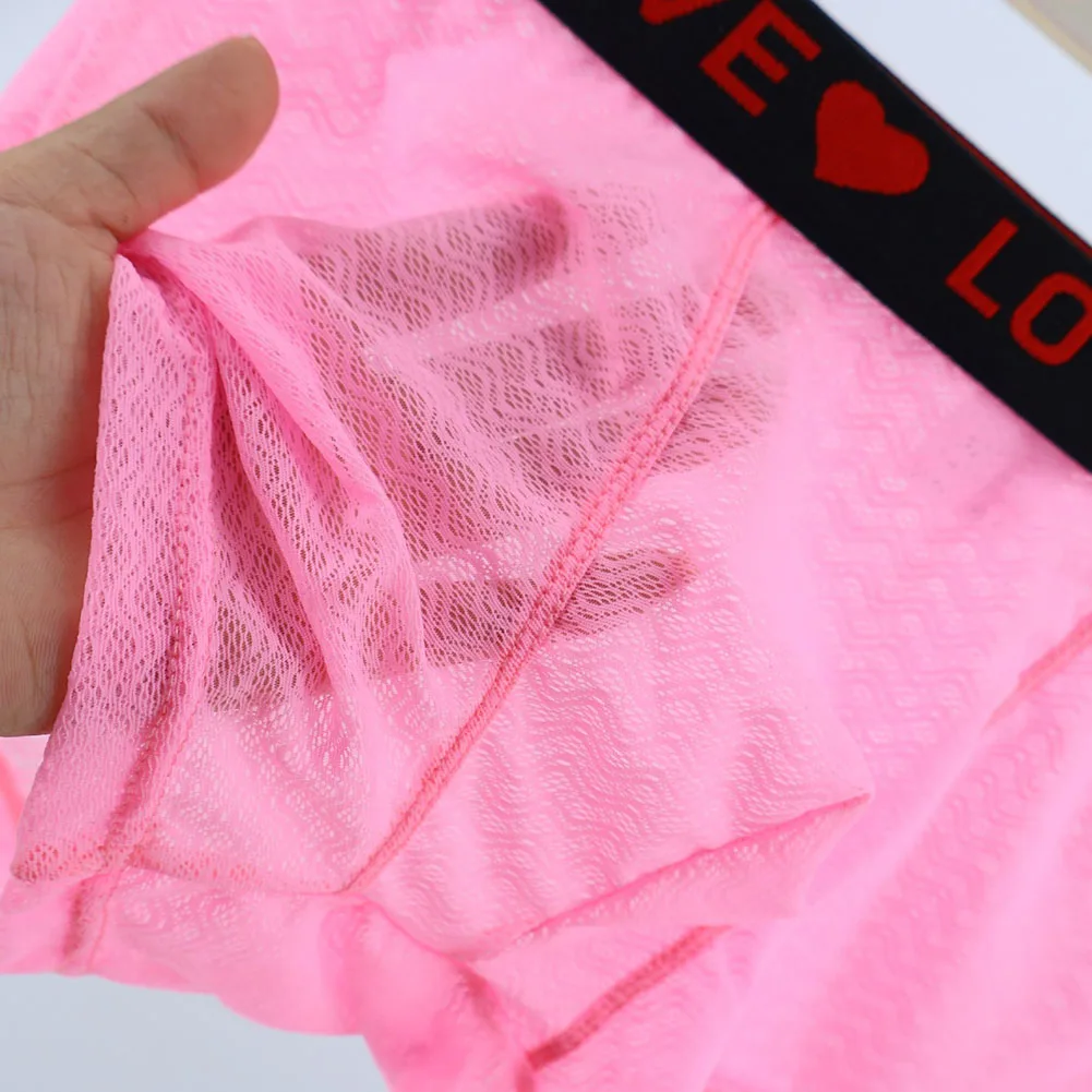

Men Wave Mesh Lace Briefs Hot Hot Lingerie Boxers Underwear Soft Trunks U Convex Pouch Underpants Erotic Trunks Men's Panties