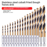 Hex Shank Twist Drill Bits - Cobalt Alloy for Stainless Steel & Iron, High Hardness