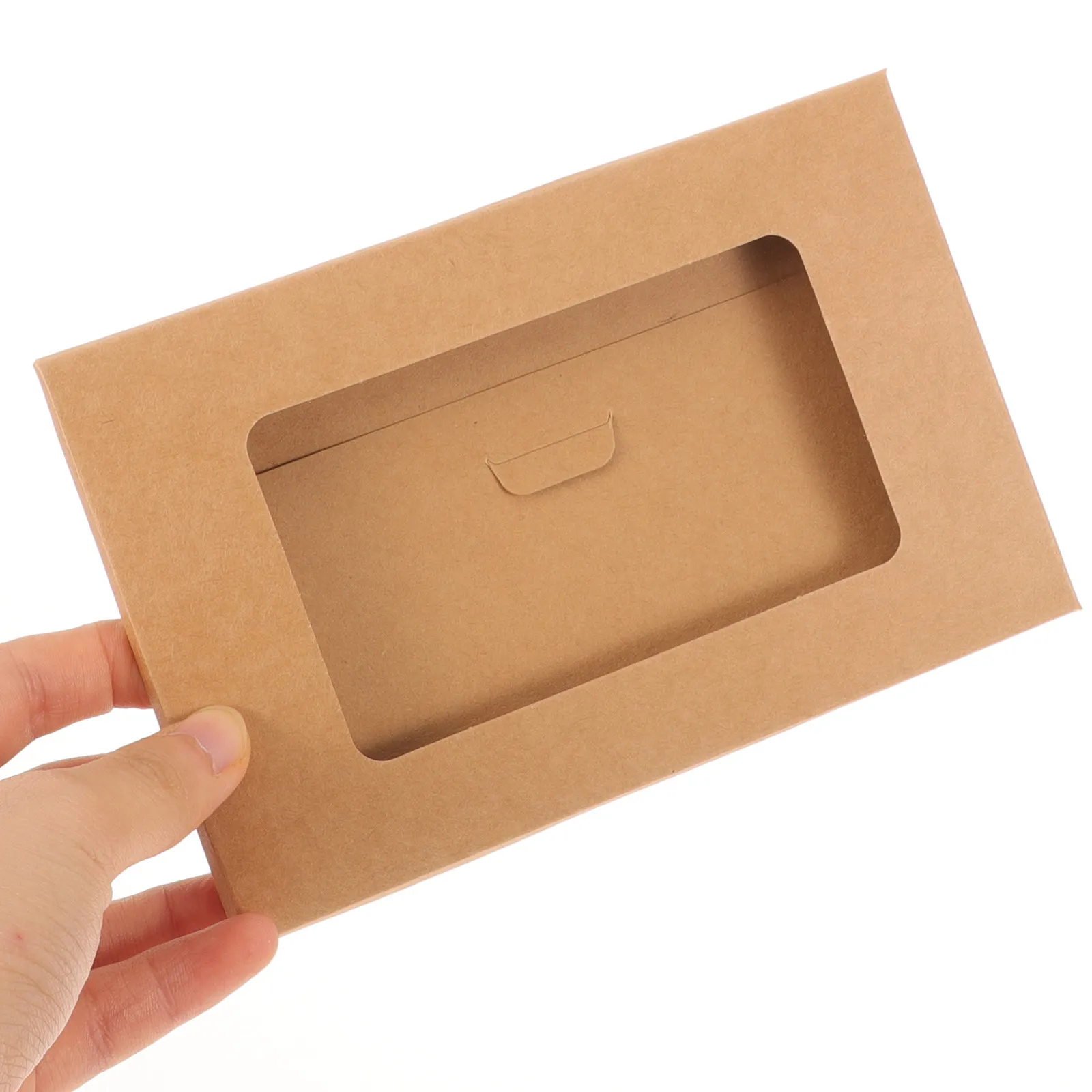 

10Pcs Envelope Storage Boxes Kraft Paper Postcard Holder Open Window Design for Card Organization Envelop Box Envelop Paper Box