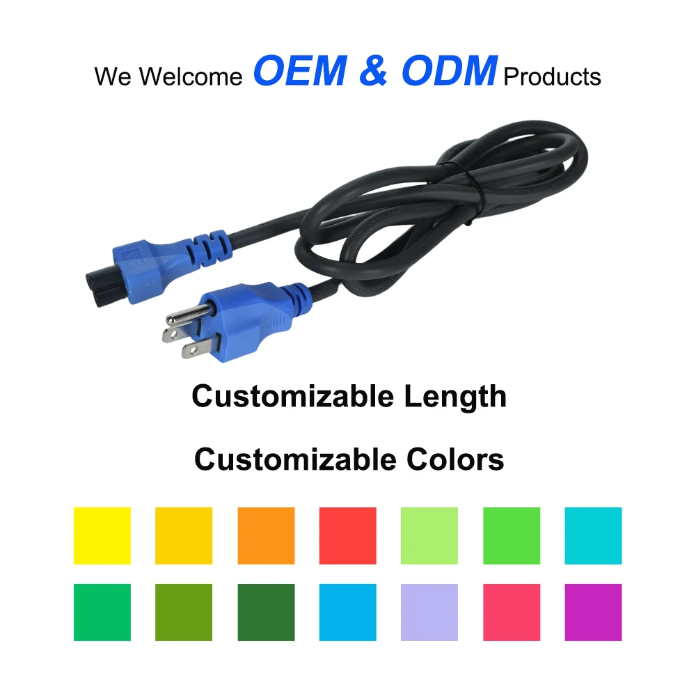 عالية الجودة المورد 3Ft أسلاك الطاقة NEMA 5-15P إلى C5 سلك الطاقة سلك الطاقة مع المكونات الأمريكية