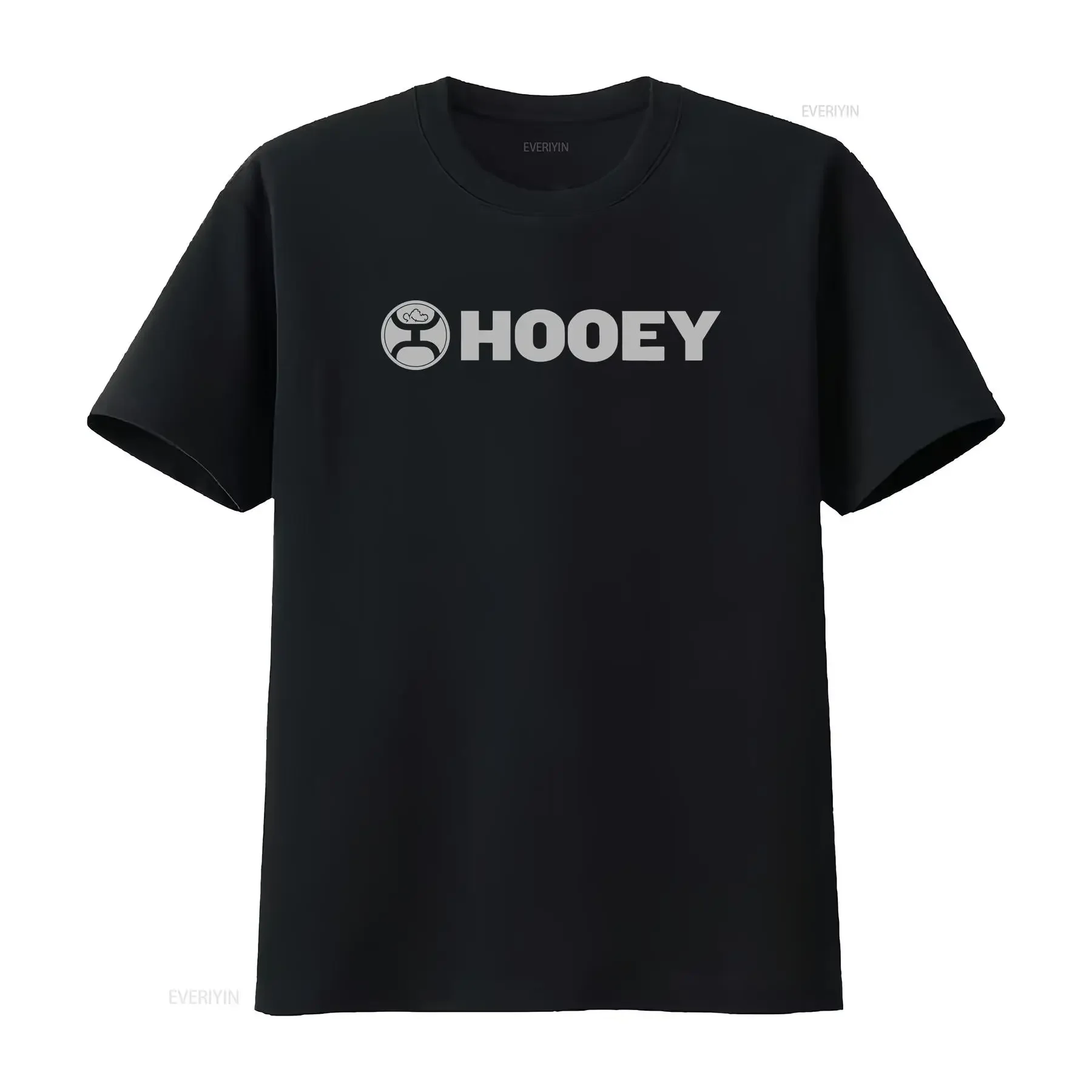 Hooey Men's Lock Up Logo Black T Shirt HT1407BK vintage Washed Casual Comfortable Breathable homme Stylish graphic fashion