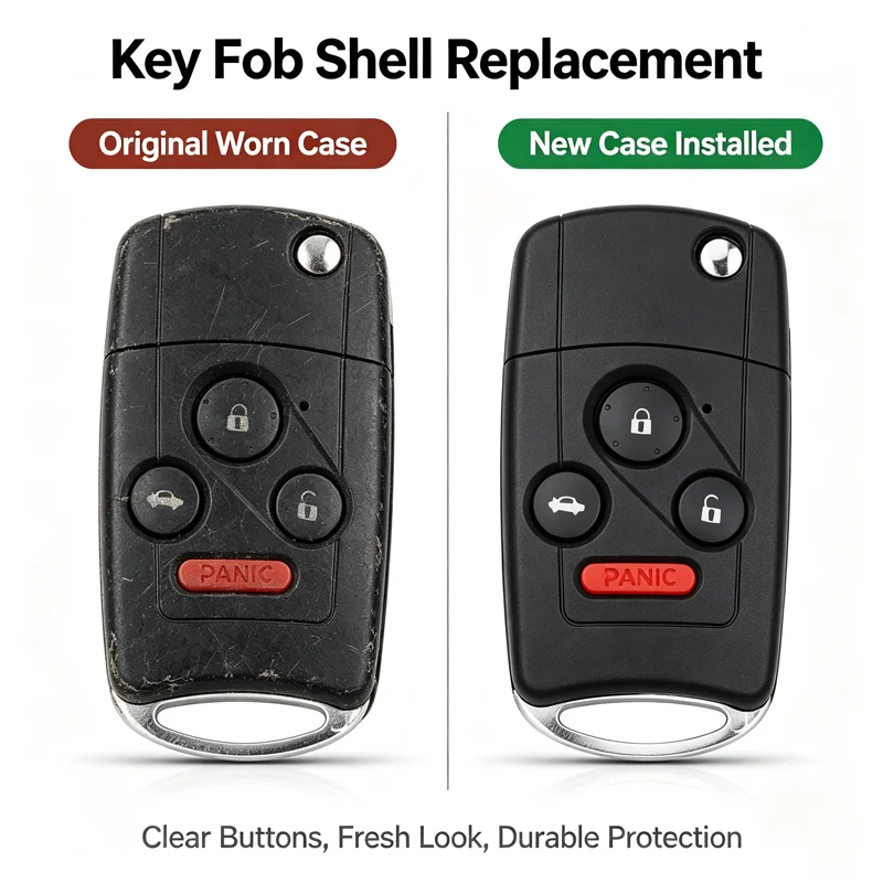 2/3/4 Buttons Car Key Shell Case With Uncut Blank Key Blade For Honda Fit Odyssey CRV HRV Freed Prelude Vezel Civic Pilot Accord