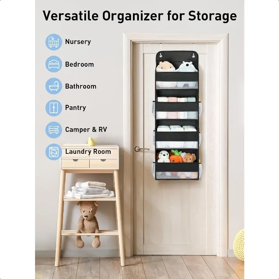 1 pacote sobre a porta organizador 35.2lbs carga brinquedo de pelúcia armazenamento balanço pendurado organizadores do banheiro e armazenamento para n