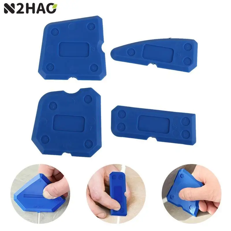 4Pcs Caulking Tool Kit Silicone Joint Sealant Spreader Spatula Scraper Edge Repair Tools Floor Tile Edges Cleaner Hand Tool DIY