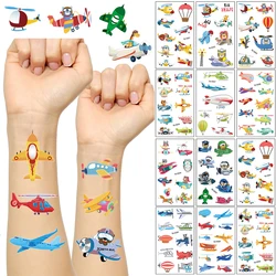 10 pz/set Cartoon Airplane Temporary Tattoo Sticker braccio mano impermeabile tatuaggio finto Kids Airplane Theme Party Decor Favor Supply