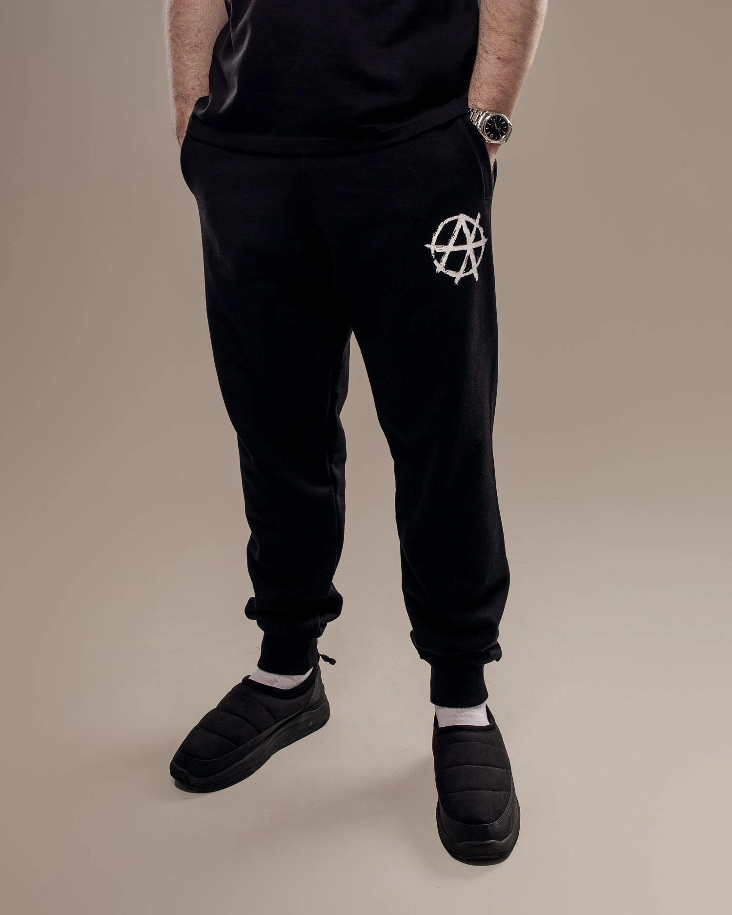 Pantalones Harajuku de gran tamaño para hombre, ropa de calle con estampado gráfico de anarquía, pantalones largos holgados Y2k, ropa Unisex, moda coreana gótica