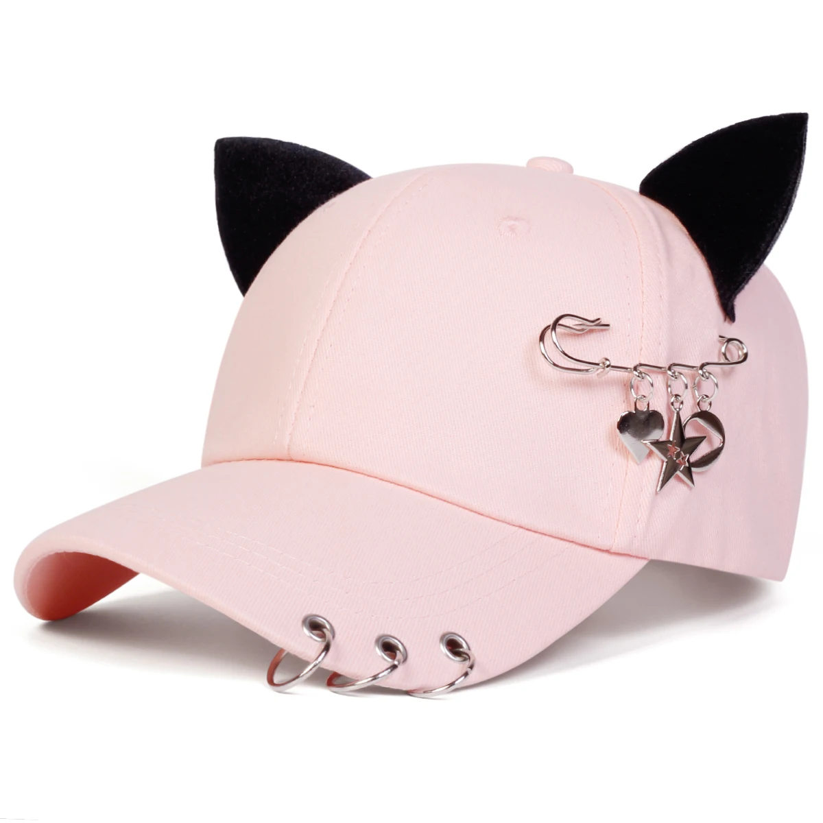Unisex Katzenohren-Baseballkappe Frühling Herbst Outdoor Verstellbare Freizeitmütze Sonnenschutz-Hut Sportkappe