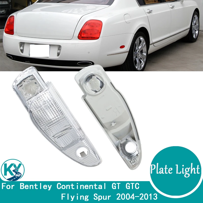 Car  Plate Lamp Rear License Brake Lights Cover Accessories For Bentley Continental GT GTC Flying Spur 2004-2013 Without Bulbs